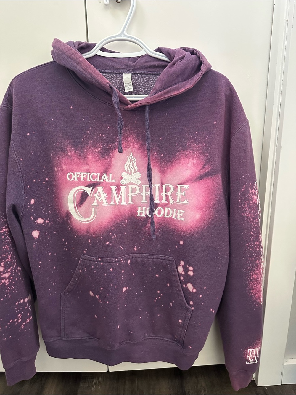 Official Campfire Hoodie - Purple with Pink Bleach Effect